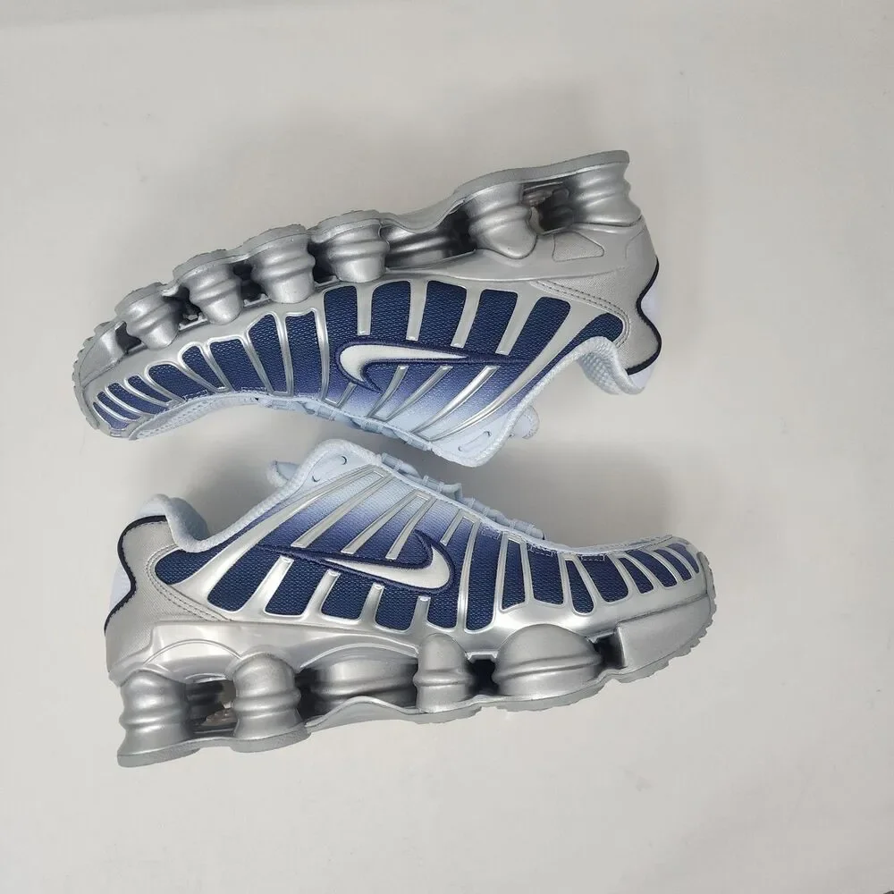 Nike Shox TL Shoes Womens Size 8.5 Blue Silver Running Sneakers Casual Sports